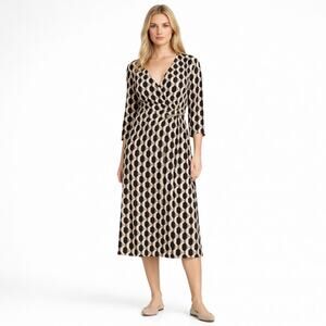 NWT Anne Klein Wrap Dress Geometric Pattern Size 3X